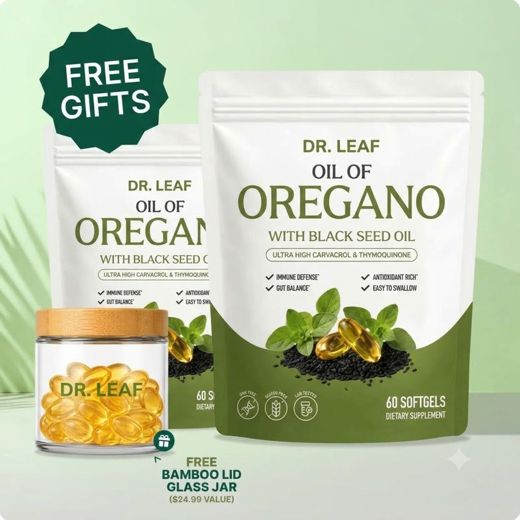 Dr. Leaf Oil of Oregano & Black Seed Oil Softgels | Daily Gut & Immune Support